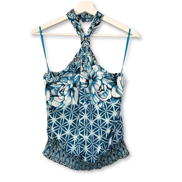 White House Black Market Halter Top Blue Size 6 - Picture 2 of 14